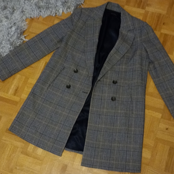 Zara long houndstooth blazer